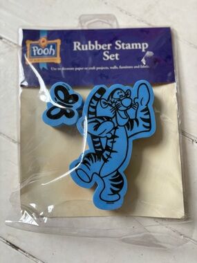 Disney Pooh Tigger Rubber Stamp Set New Sealed Craft Scrapbook Blue